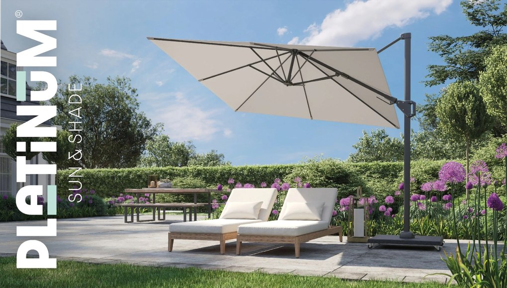 Zweefparasol  2.7x2.7m T2 ( excl. voet) Grijs-antraciet Platinum Voyager