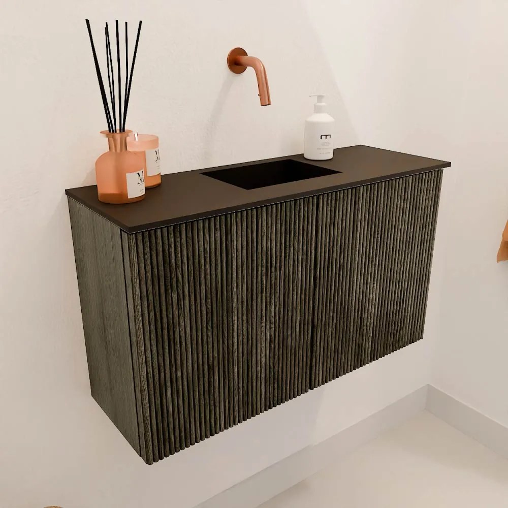 Mondiaz Joya 70cm toiletmeubel shadow met wastafel faye midden zonder kraangat urban