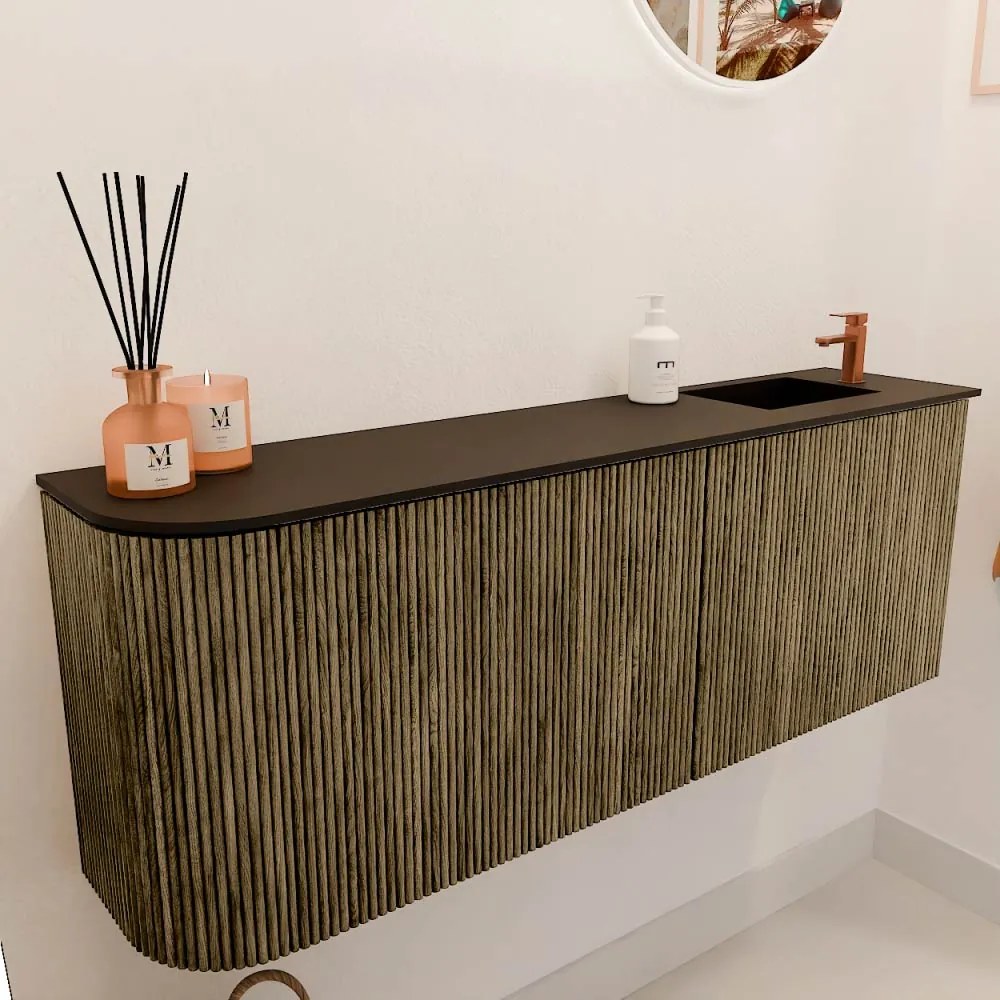 Mondiaz Joya 110cm toiletmeubel ronding links dusk met wastafel faye rechts 1 kraangat urban