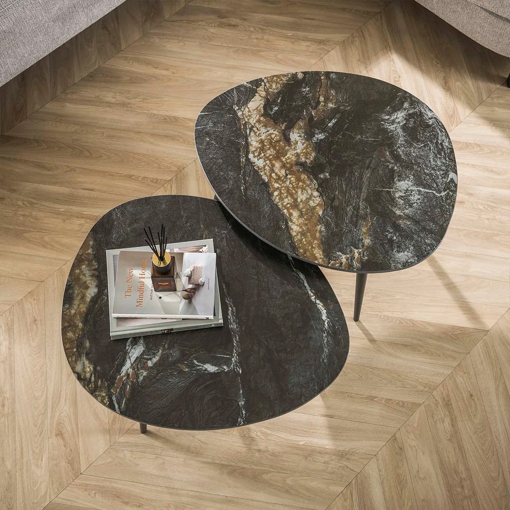 Salontafelset Keramiek Organisch - 70 X 58cm.
