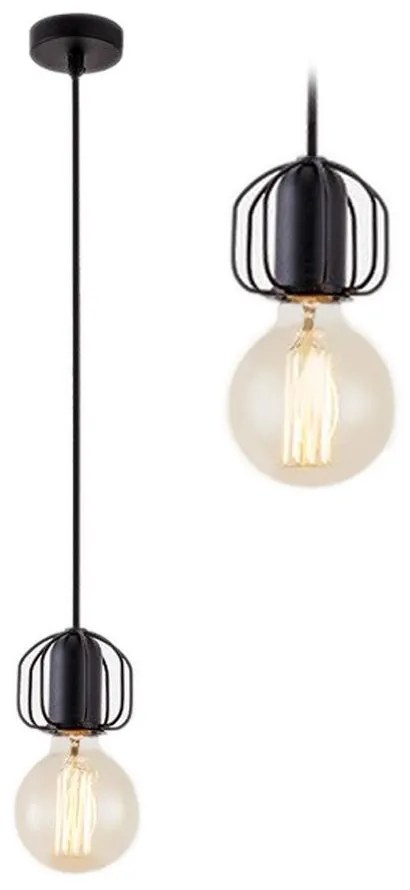 Plafondlamp Hangend Single Loft Zwart APP591-1CP