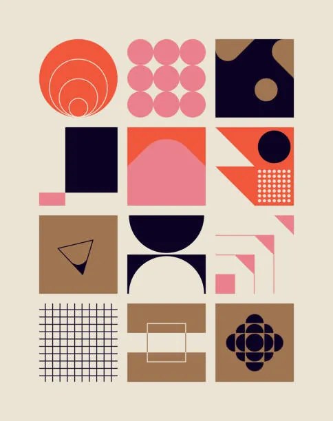 Ilustratie Scandinavian Artwork Vector Pattern Design, Normform