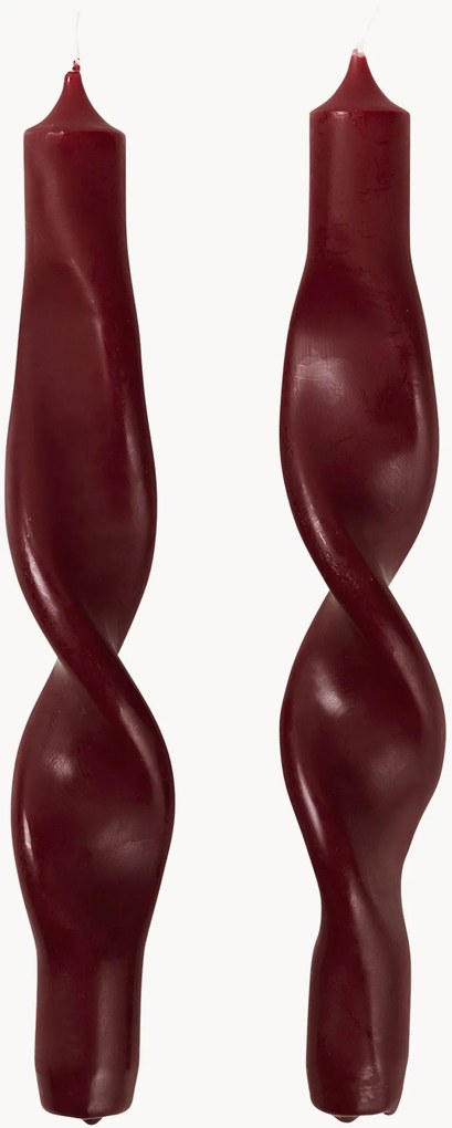 Handgemaakte dinerkaarsen Twist, 2-delig