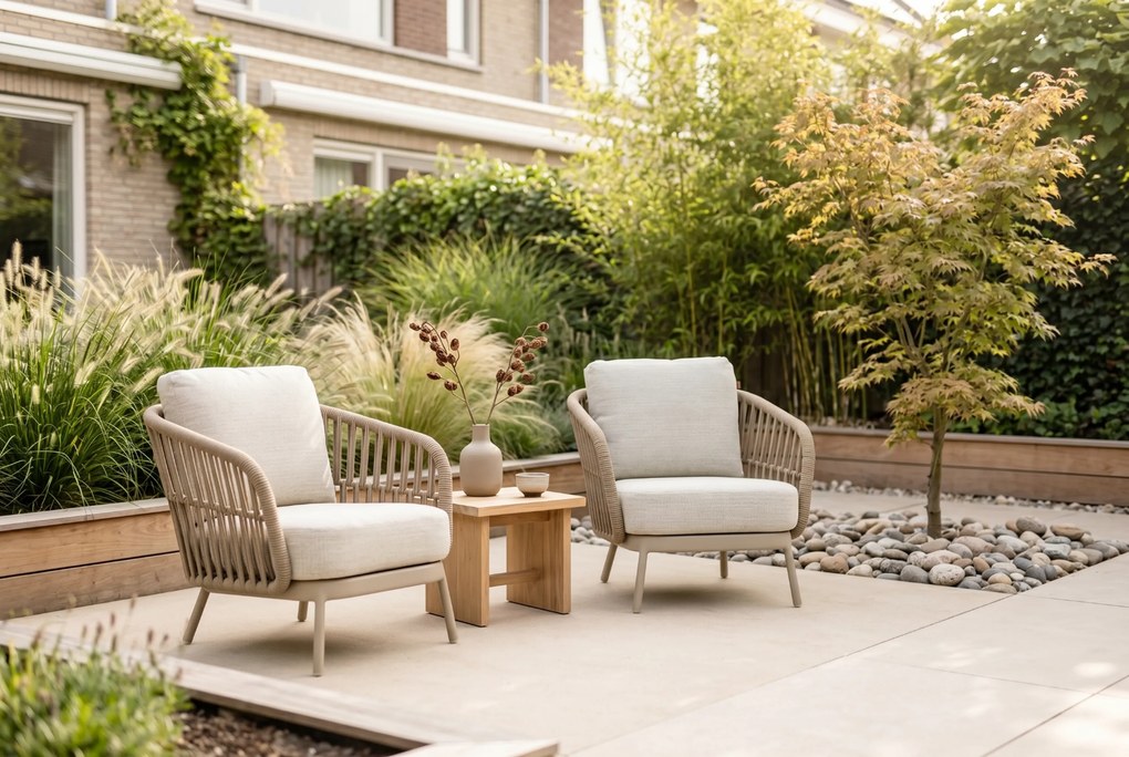 Stoel en Bank Loungeset 5 personen Rope Zand/Beige Coco Elara/Fungo