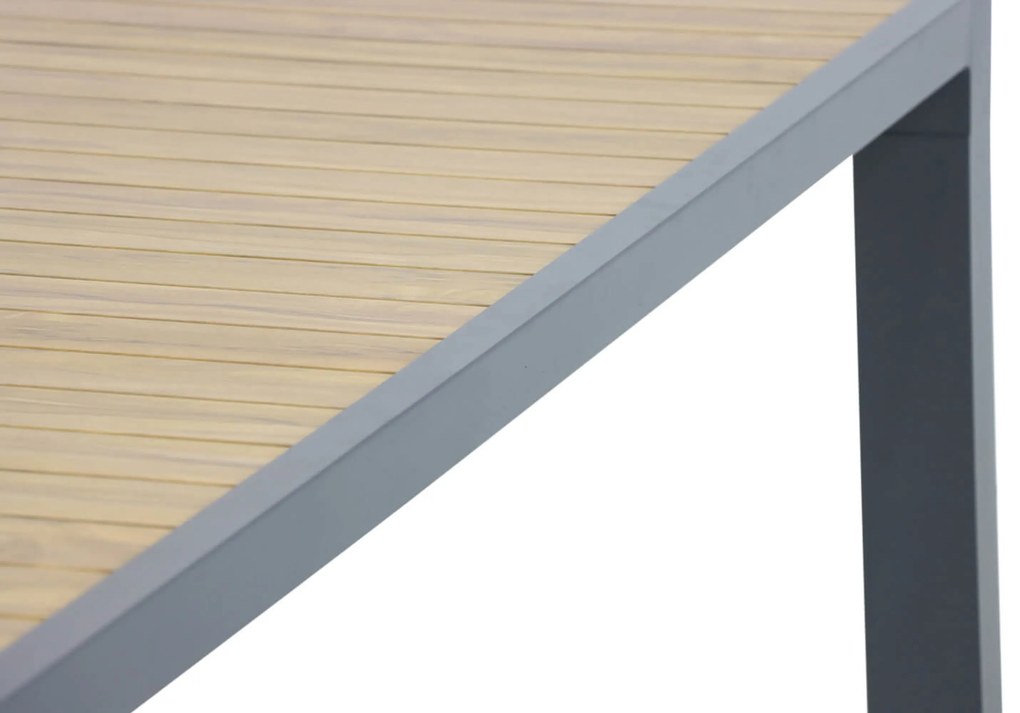 Tuinset 4 personen 100 cm Aluminium/teak Grijs Osmen Midura/Borello