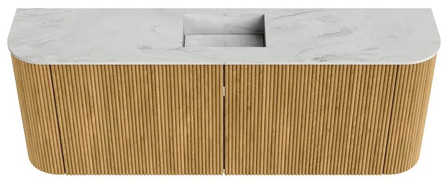 Mondiaz Joya DLux 115cm toiletmeubel ronding links/rechts oak met wastafel faye midden zonder kraangat opalo