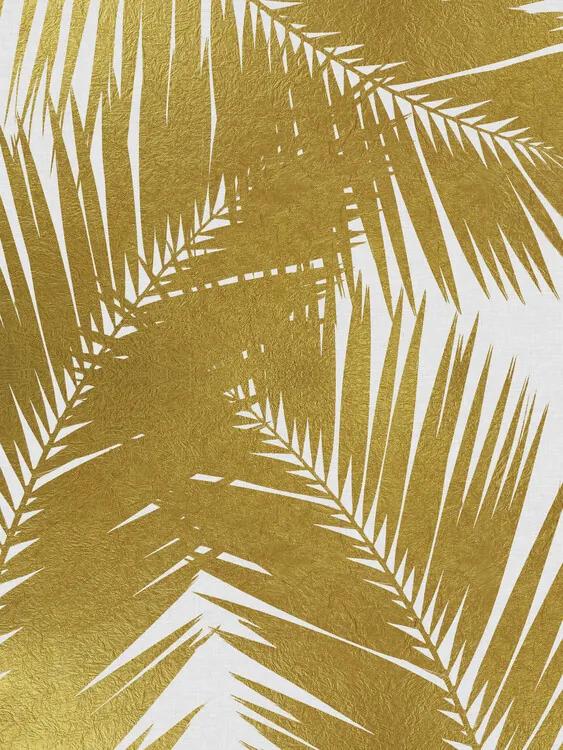 Fotobehang Palm Leaf Gold III, (96 x 128 cm)