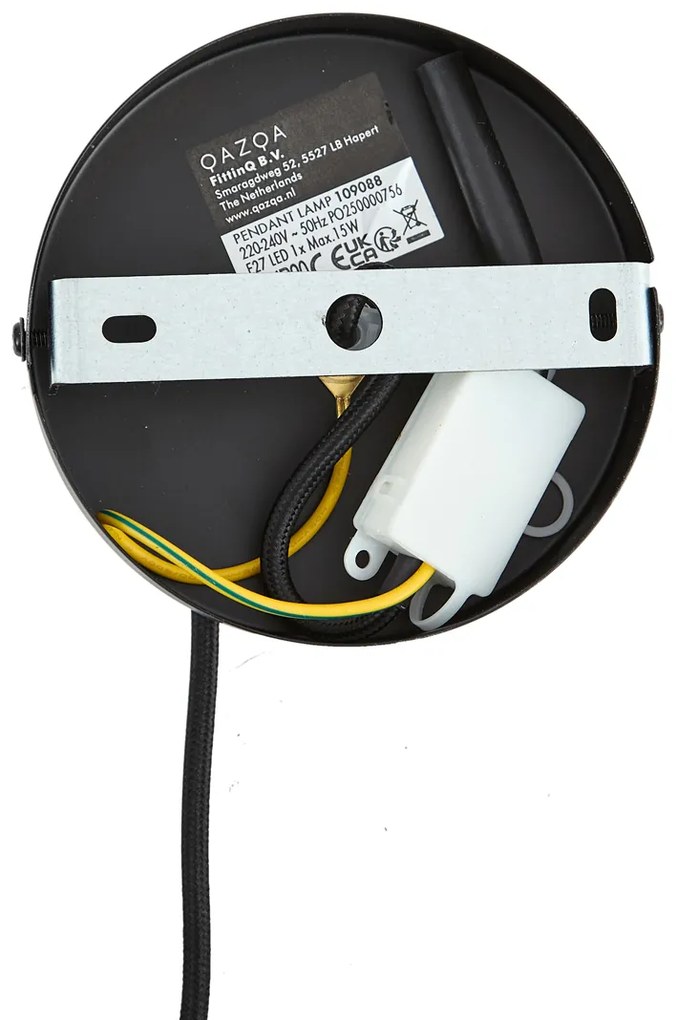 Hanglamp zwart met smoke en amber glas langwerpig 8-lichts - Monaco