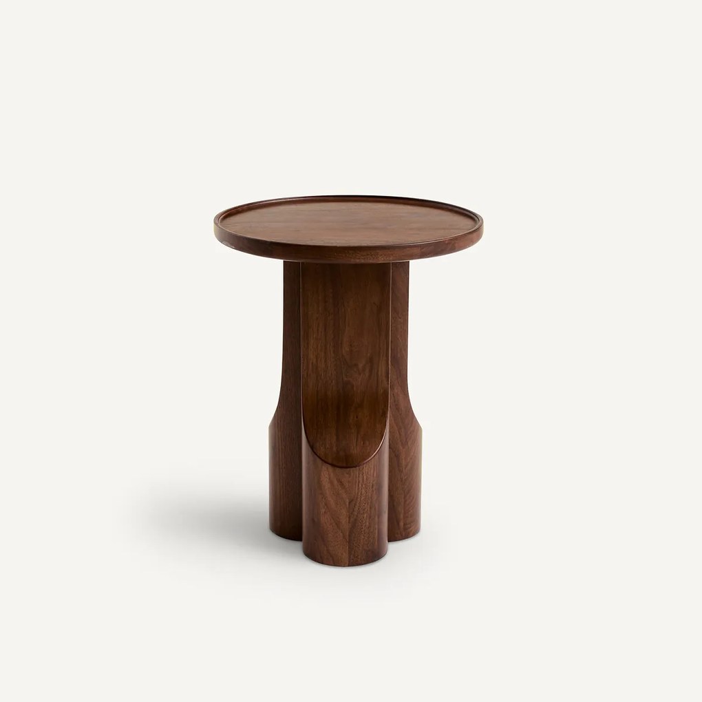 Bijzettafel van notenhout en walnootfineer, Stigido