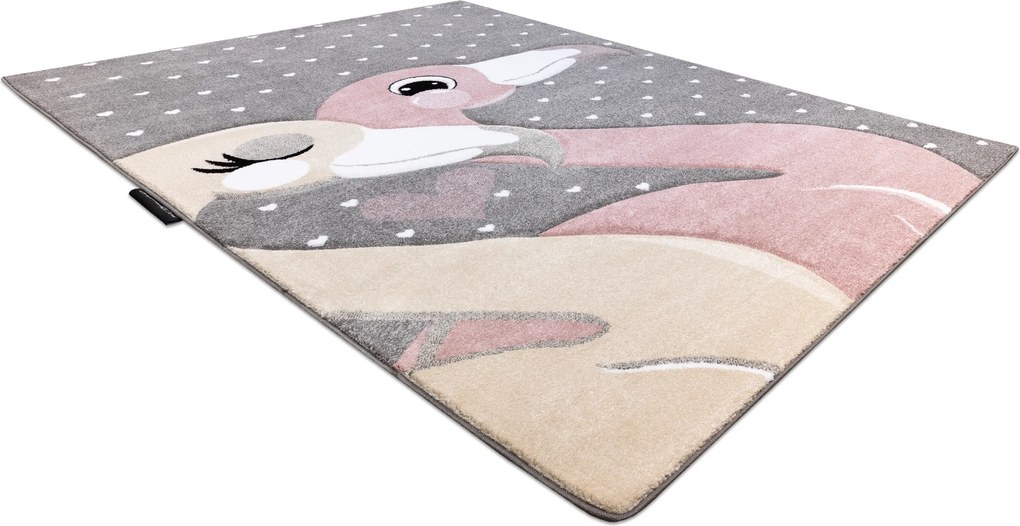 Tapijt PETIT FLAMINGOS Flamingo's  HARTJES grijskleuring
