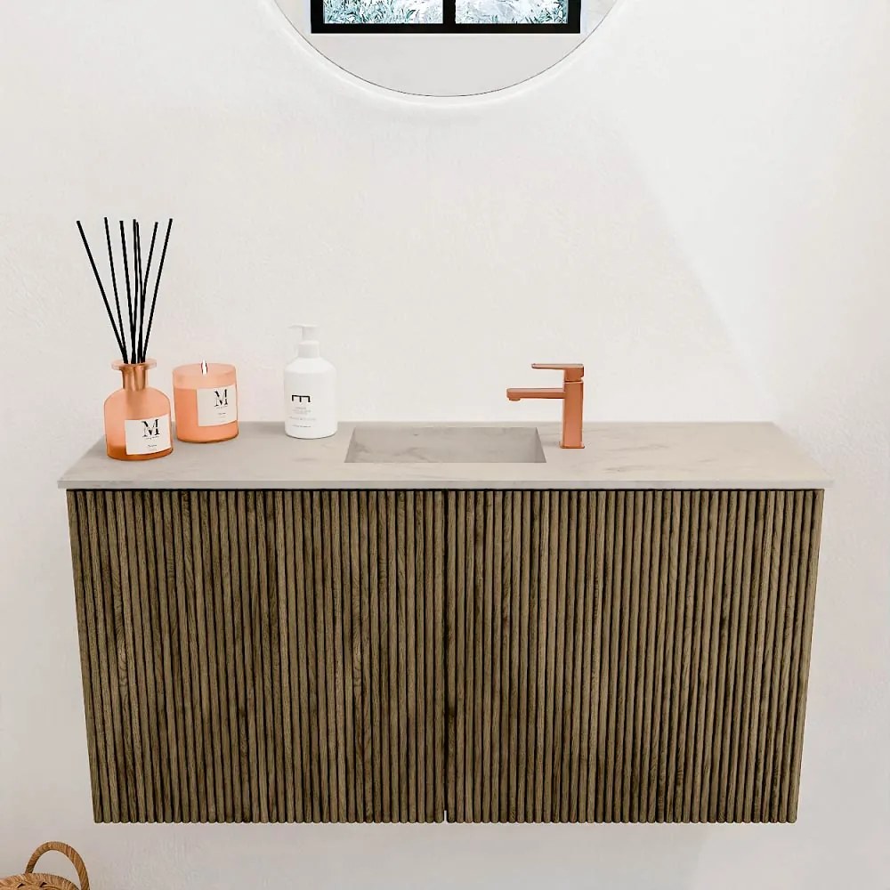 Mondiaz Joya DLux 80cm toiletmeubel dusk met wastafel faye midden 1 kraangat opalo