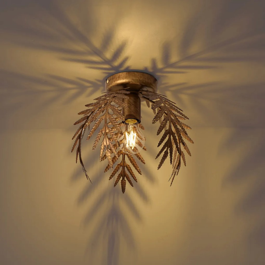 Vintage plafondlamp goud 24 cm - Botanica