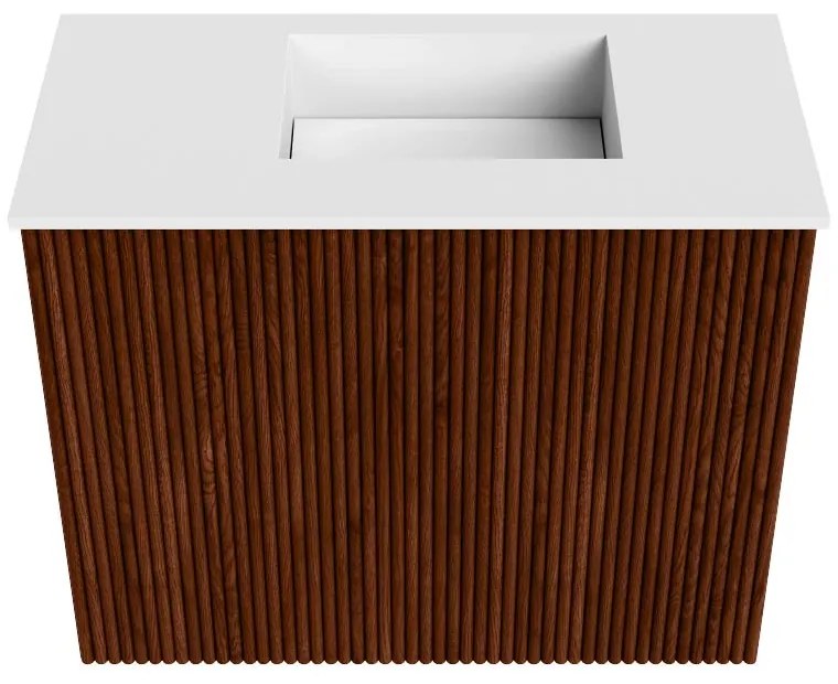 Mondiaz Joya 50cm toiletmeubel ruby met wastafel faye rechts zonder kraangat talc