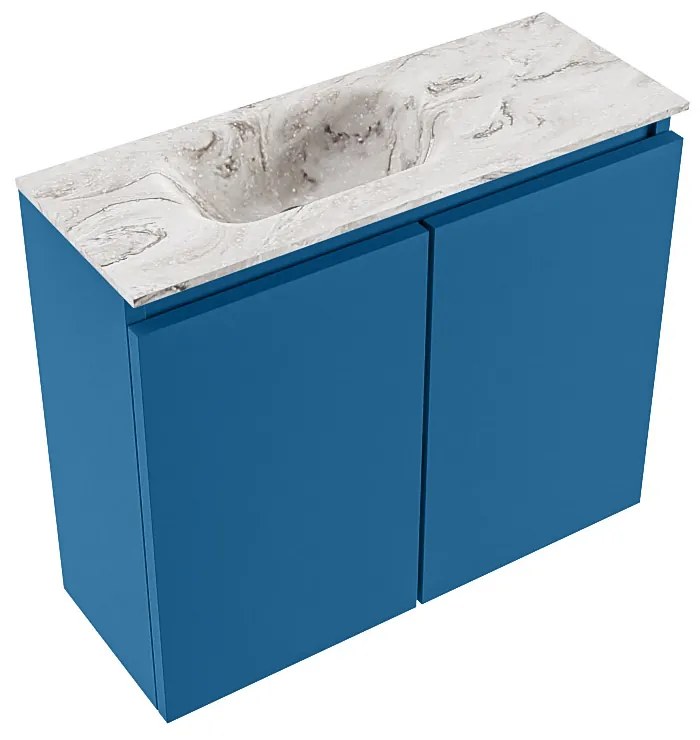 Mondiaz Ture DLux toiletmeubel 60cm jeans met wastafel glace links zonder kraangat