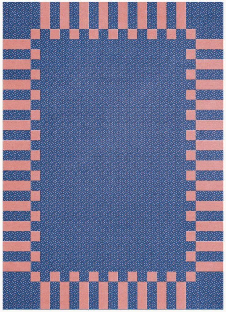 Handgeweven hoogpolig wollen vloerkleed Tekla Frame