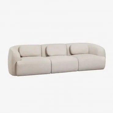 3-delige Modulaire Bank In Chenille Coquette Chenille Crèmebeige - Sklum