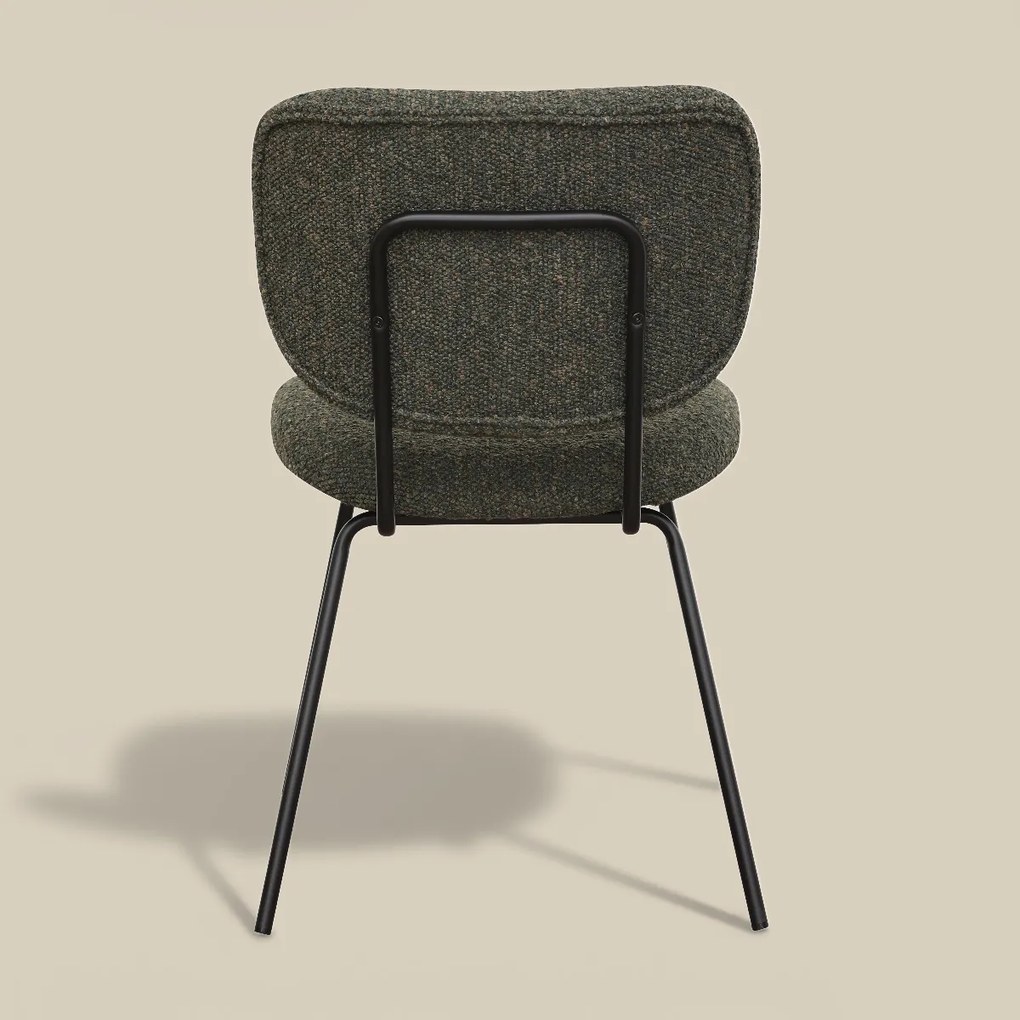Moderne Eetkamerstoel Groen Boucle