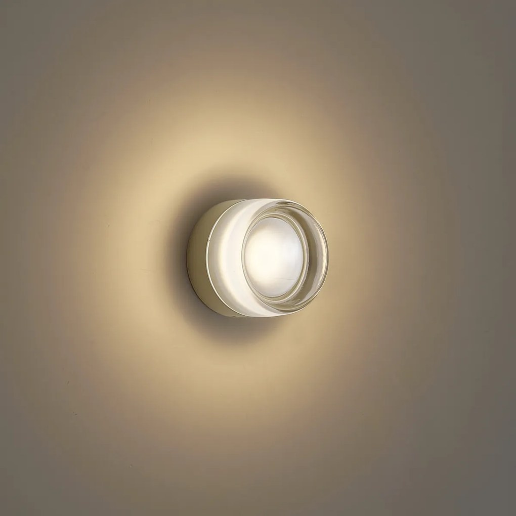 Design wandlamp beige met opaal glas IP44 - Michele