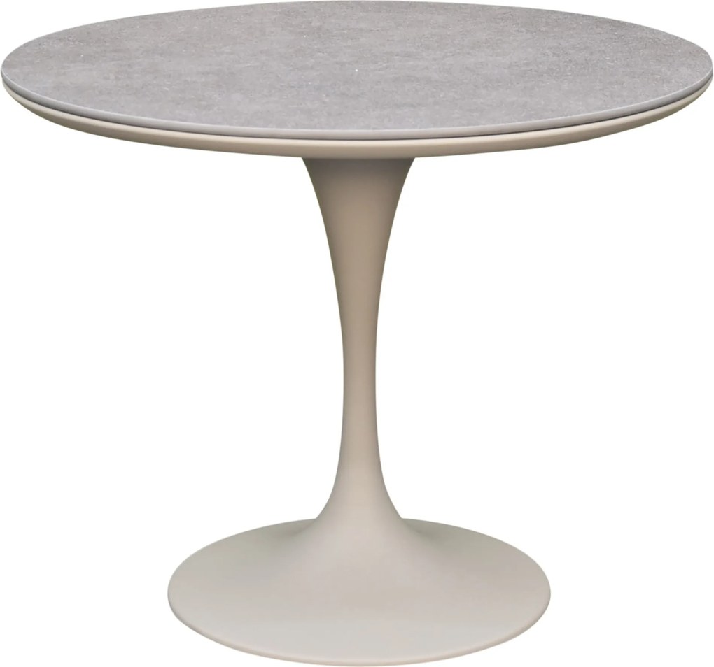 Flair dining tuintafel rond 90 cm latte keramiek