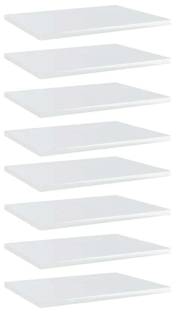 vidaXL Wandschappen 8 st 40x30x1,5 cm spaanplaat hoogglans wit