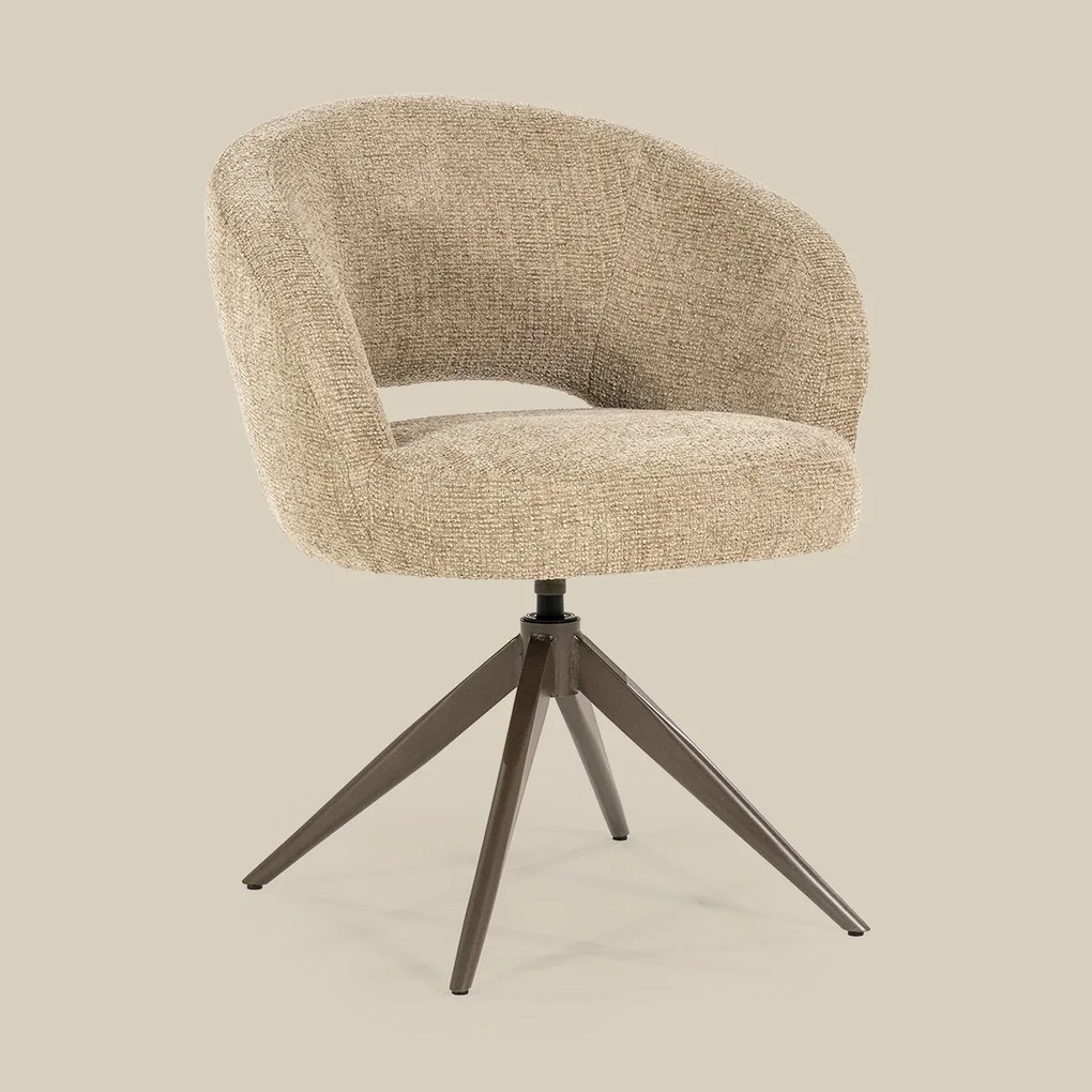 Eleonora Alissa Ronde Eetkamerstoel Taupe
