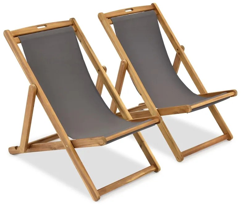 Surat Garden Point set van twee houten ligstoelen