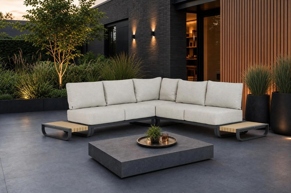 Hoek loungeset 5 personen Aluminium Grijs Lifestyle Garden Furniture Venice