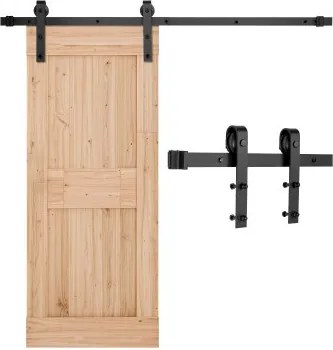 VEVOR Schuifdeursysteem 1,5 m rail, schuifdeurbevestiging draagvermogen 150 kg, compatibel met een maximale breedte van 762 mm en een dikte van 34,92 tot 44,45 mm, duurzame rail en J-vormige rol, zwart