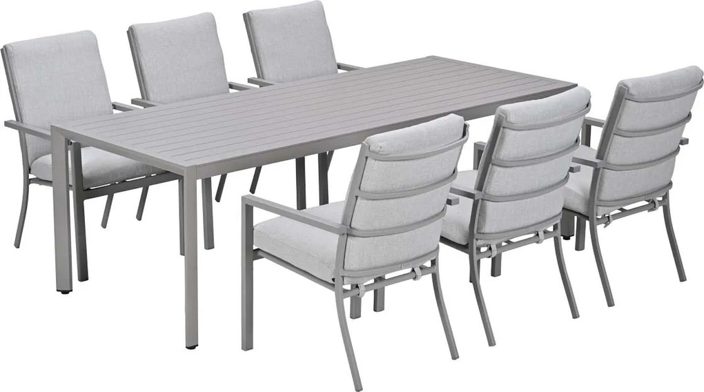 Garden Impressions Senja tuinset 7-delig taupe - Kasper tuintafel 220x93 cm