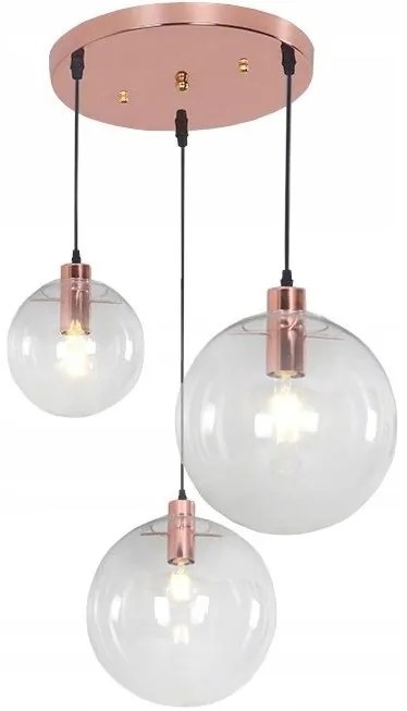 Hangende glazen plafondlamp LASSI 20+25+30 cm