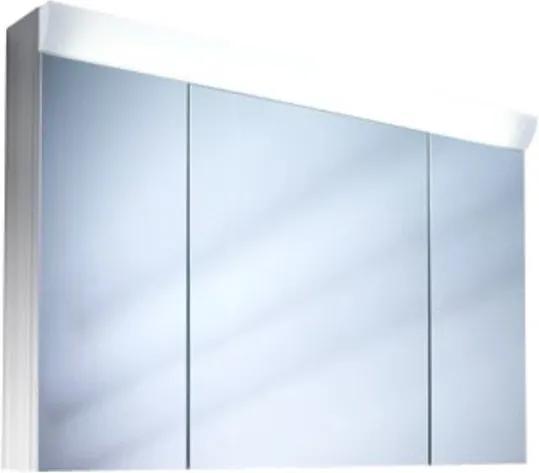Schneider WangaLine spiegelkast met 3 deuren met TL verlichting 130cm aluminium 150.121