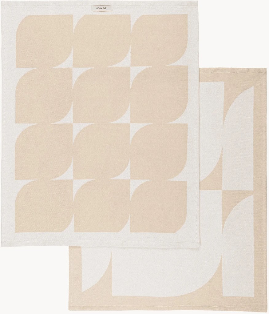 Katoenen theedoeken Abi, 2-delig