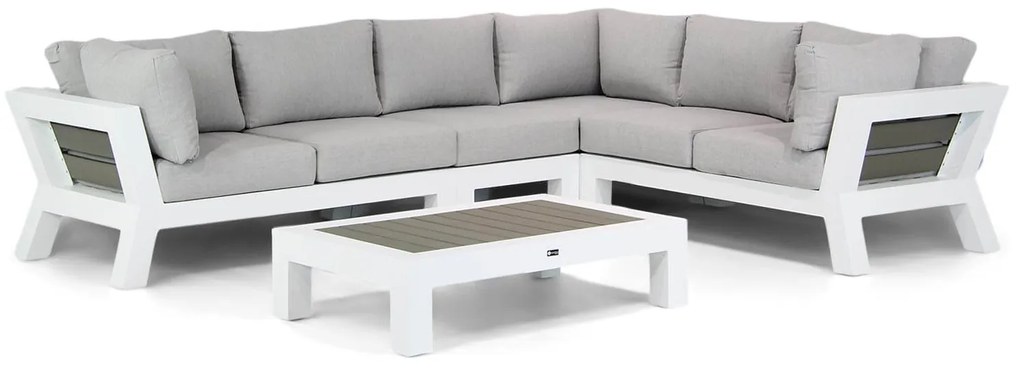 Hoek loungeset 6 personen Aluminium Wit  Santika Furniture Santika Yovita