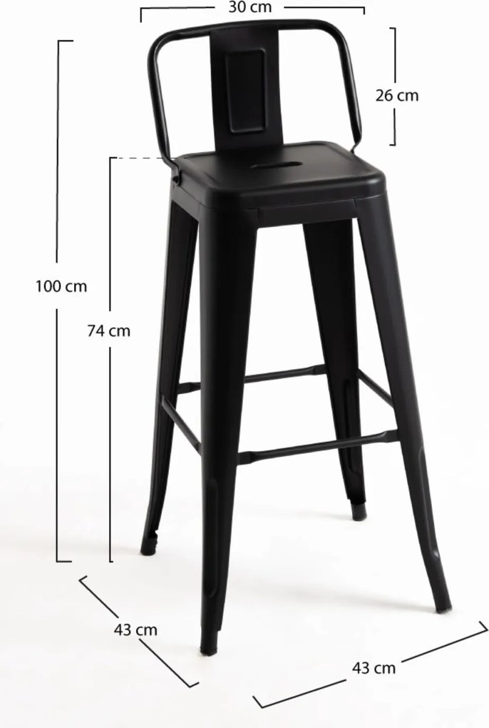 Set 4 Krukken Torix Rugleuning