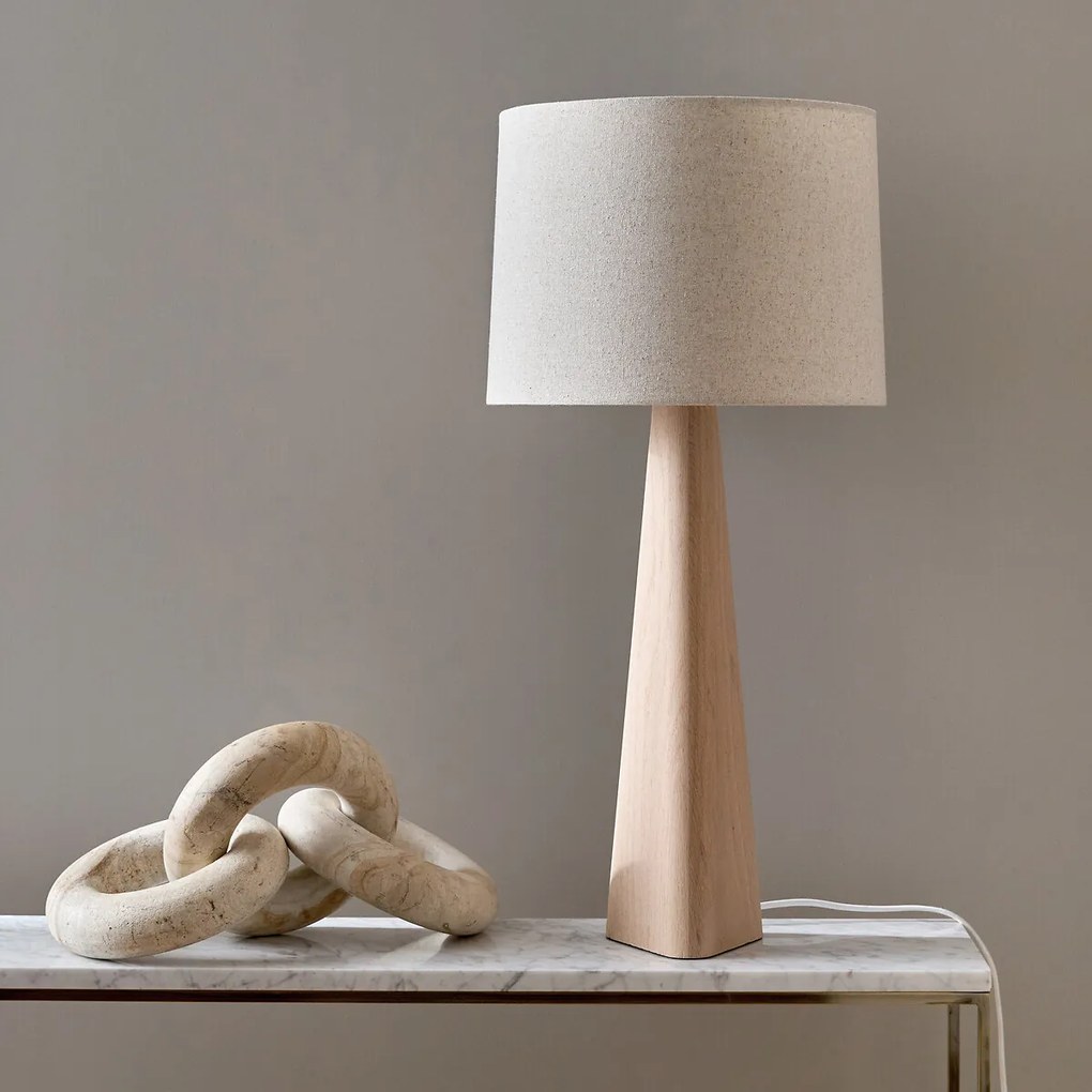 Lamp in eikenhout en linnen, Nestwood