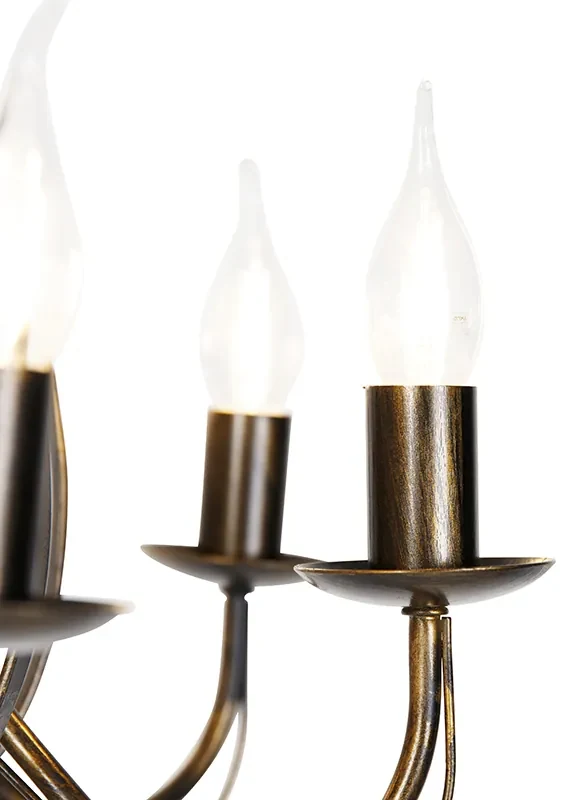 Klassieke kroonluchter antiek goud 8-lichts - Giuseppe Art Deco E14 rond Binnenverlichting Lamp