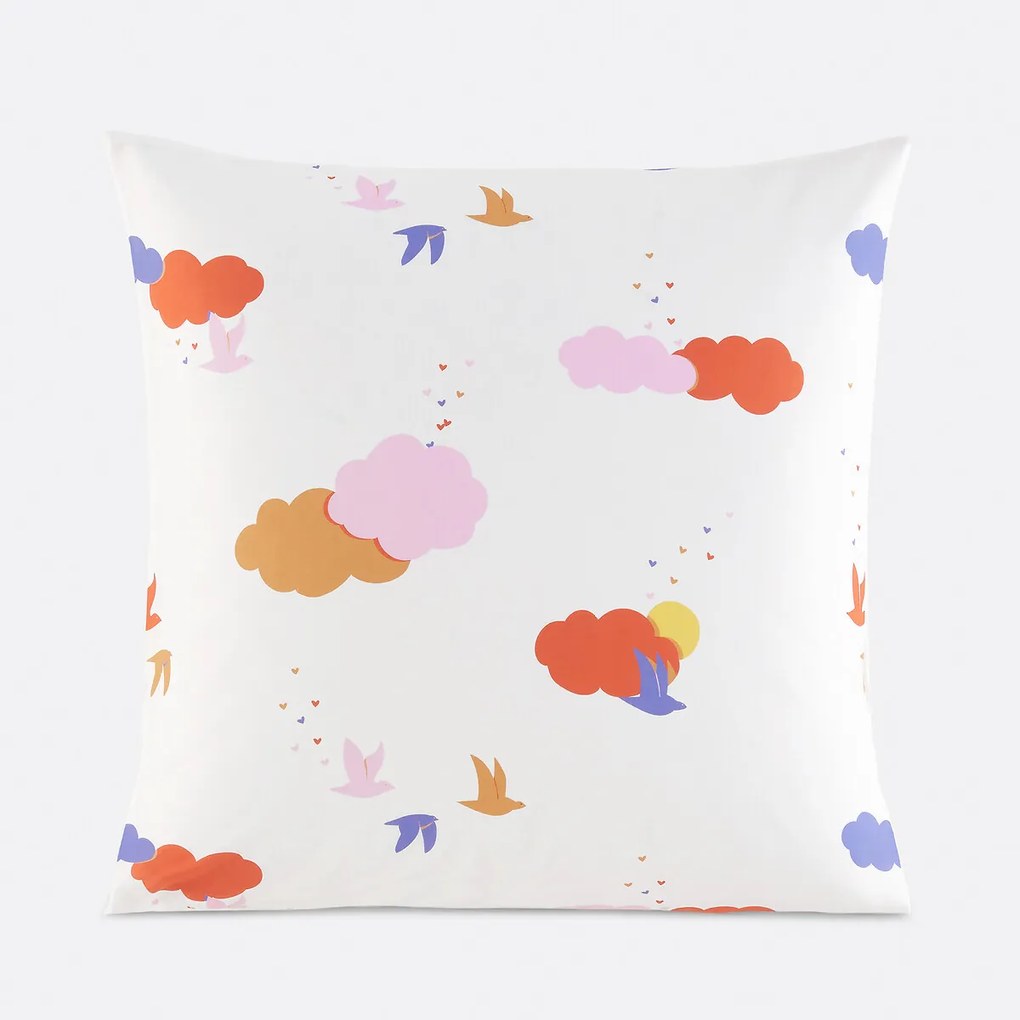 Kussensloop voor kinderen, biologisch katoen, wolkenprint, NOKI