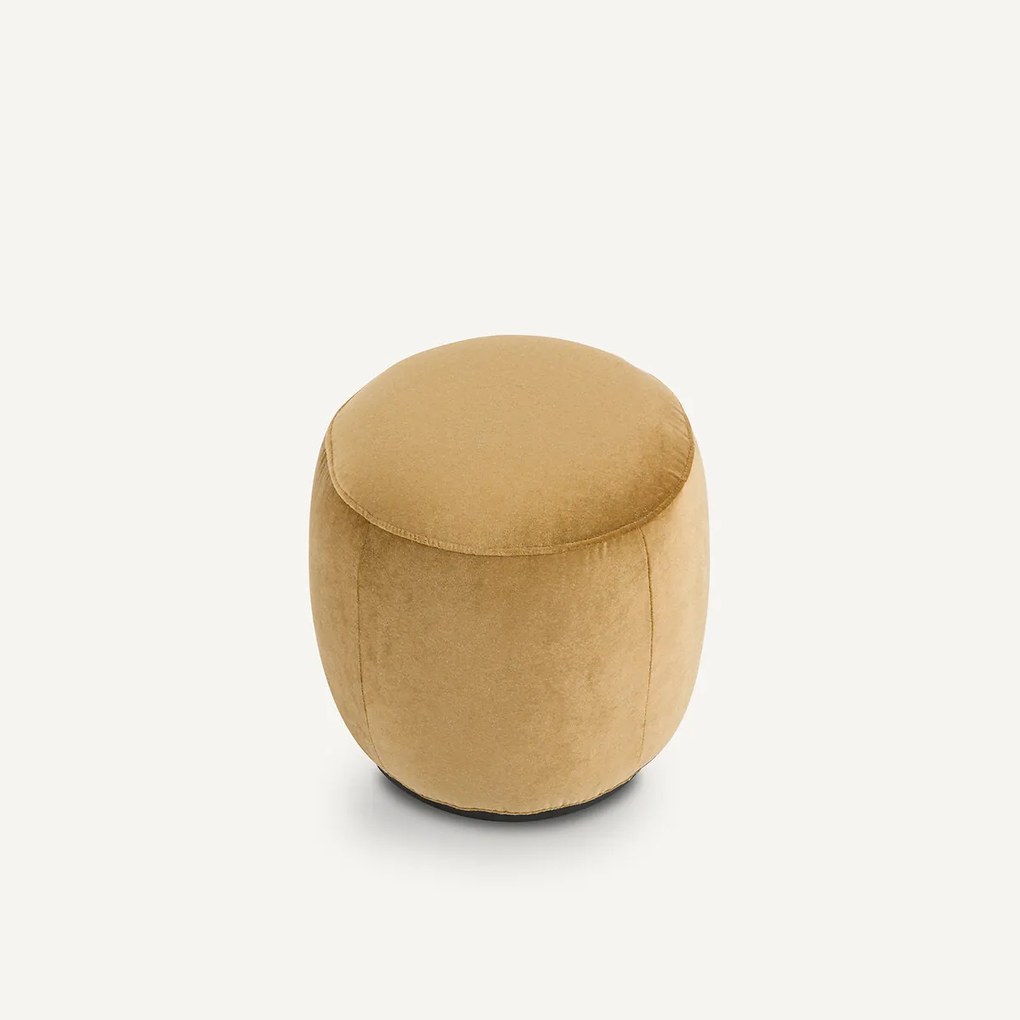 Voetenbank van linnen fluweel, Rosebury, ontwerp Emmanuel Gallina