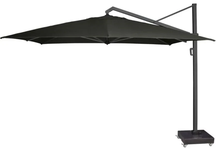 Platinum Icon T1 Zweefparasol - 4x3m. - Faded Black met voet en hoes