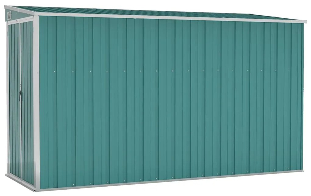 vidaXL Tuinschuur wandmontage 118x288x178 cm staal groen