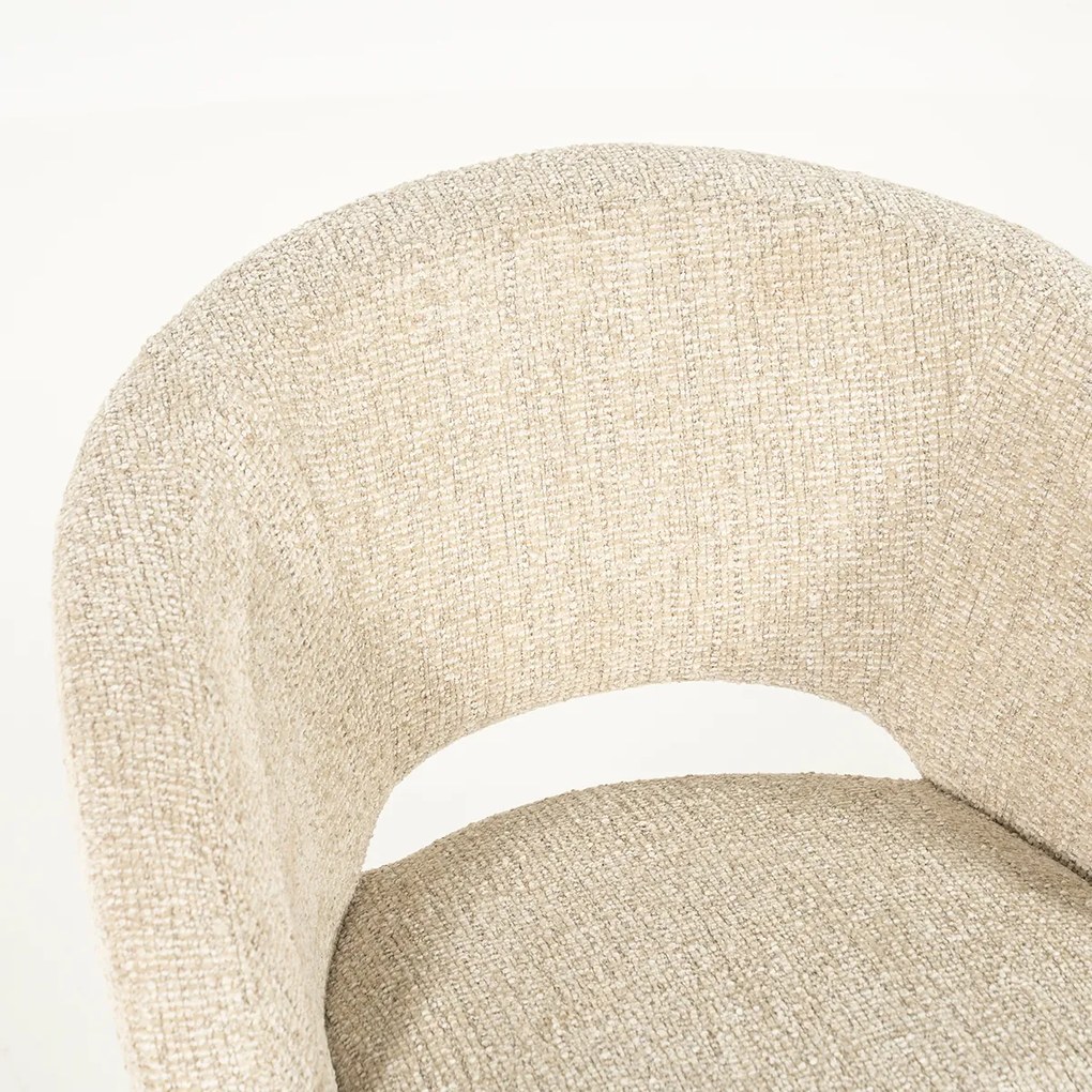 Eleonora Alissa Ronde Eetkamerstoel Beige