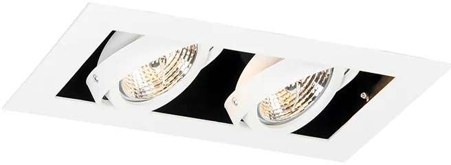 Set van 6 Moderne inbouwspot wit 2-lichts verstelbaar - Oneon 70