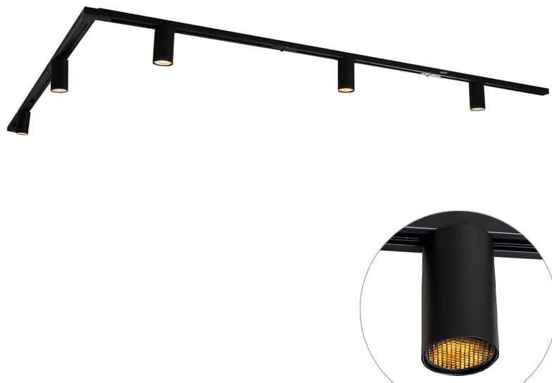 Modern railsysteem met 5 Spot / Opbouwspot / Plafondspots zwart 1-fase GU10 35mm - Iconic Ruby Honey GU10 Binnenverlichting Lamp