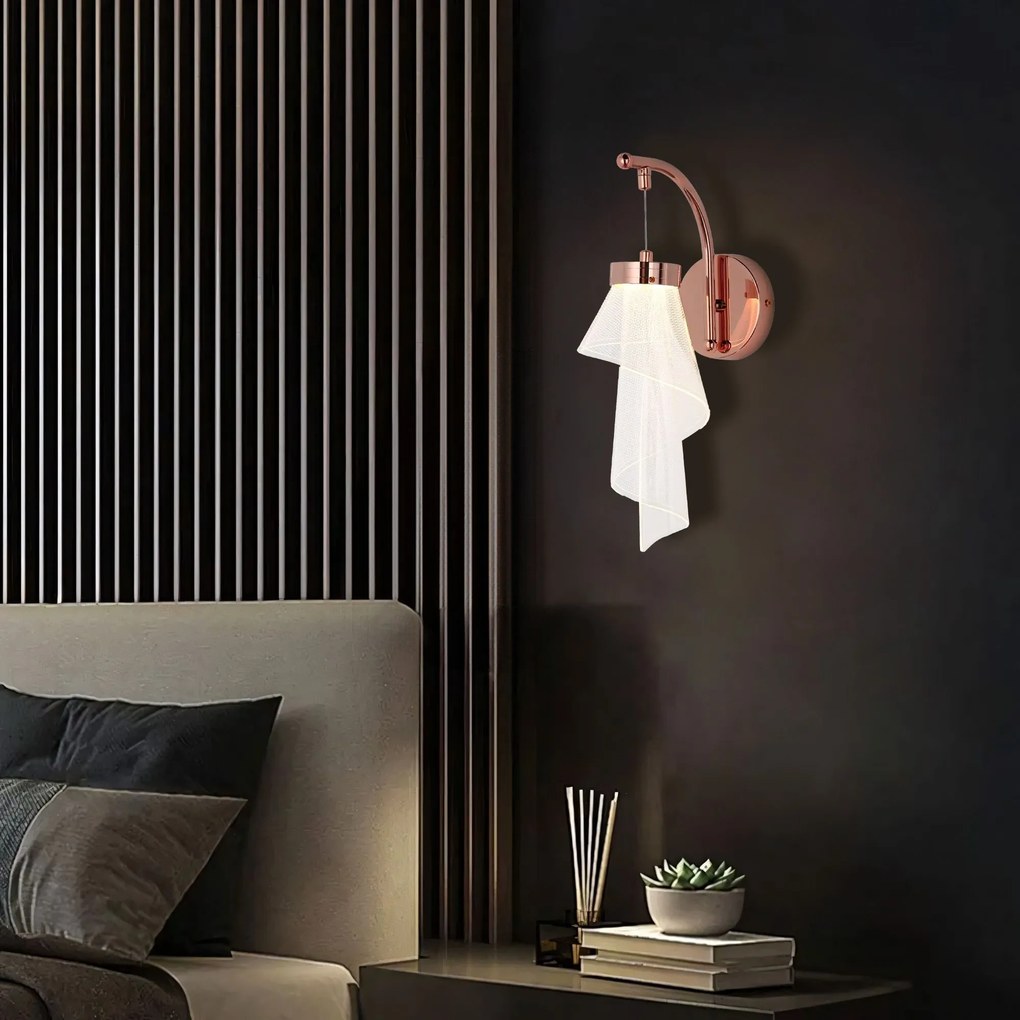 Wandlamp APP1766-1W Roségoud