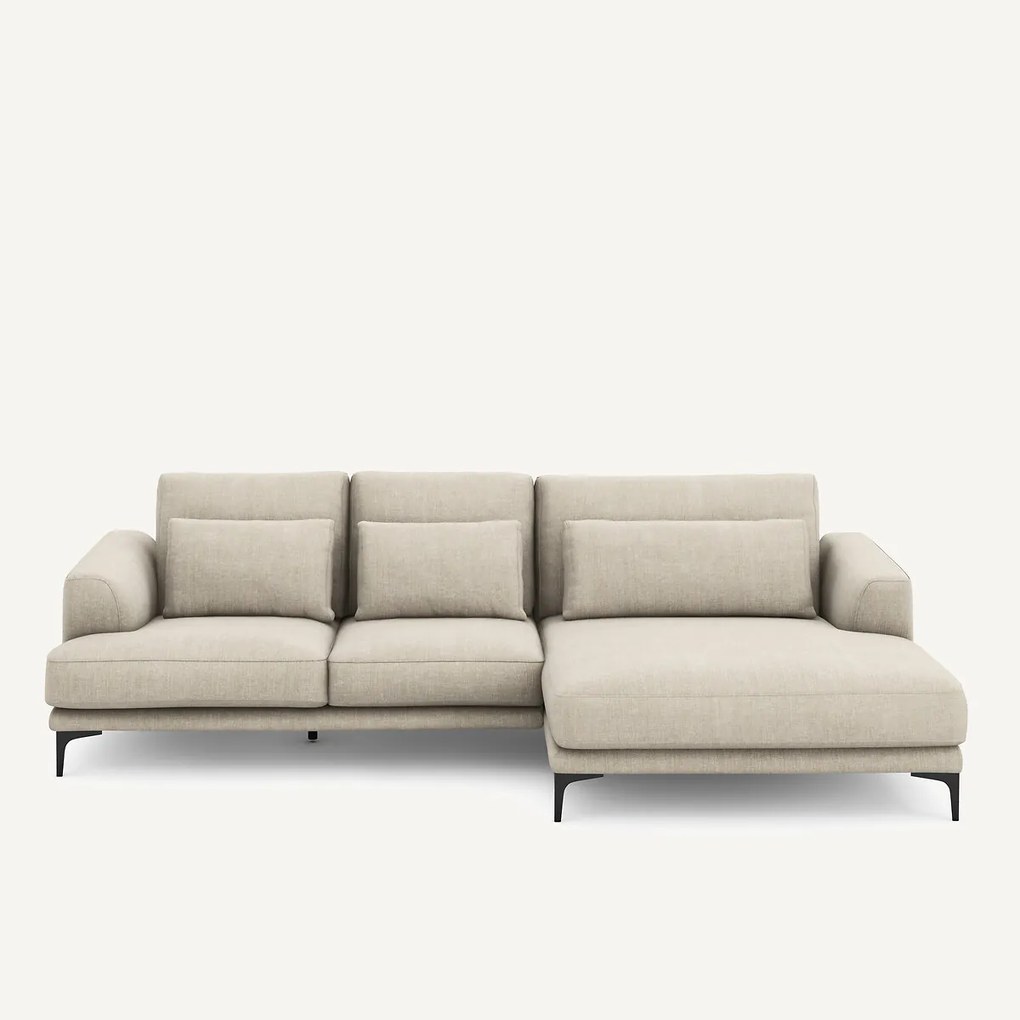 XL hoekbank rechts van katoen en linnen, MARSILE