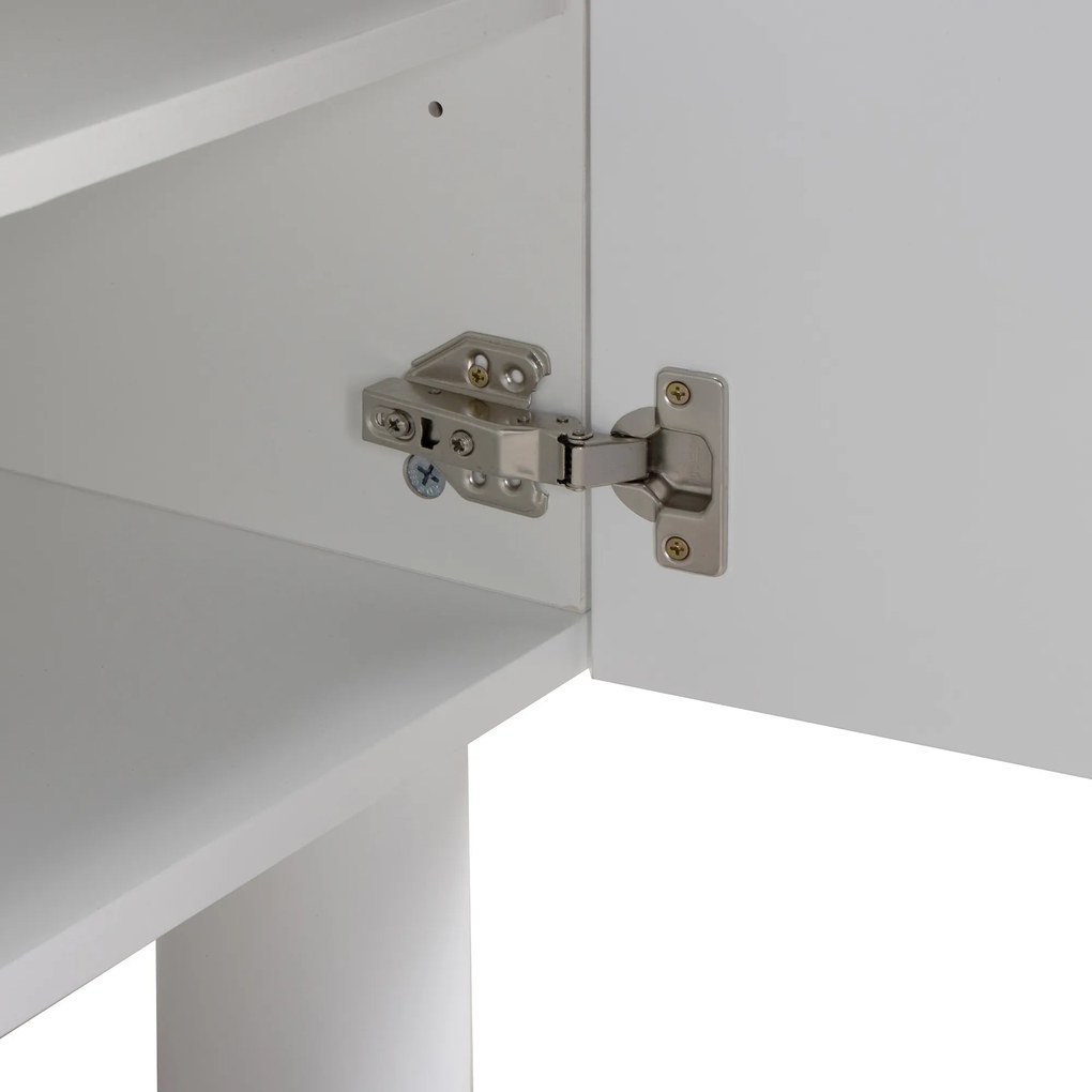 Wit Tv-meubel Met Grote Ribbels 180 Cm - 180x40x55cm.