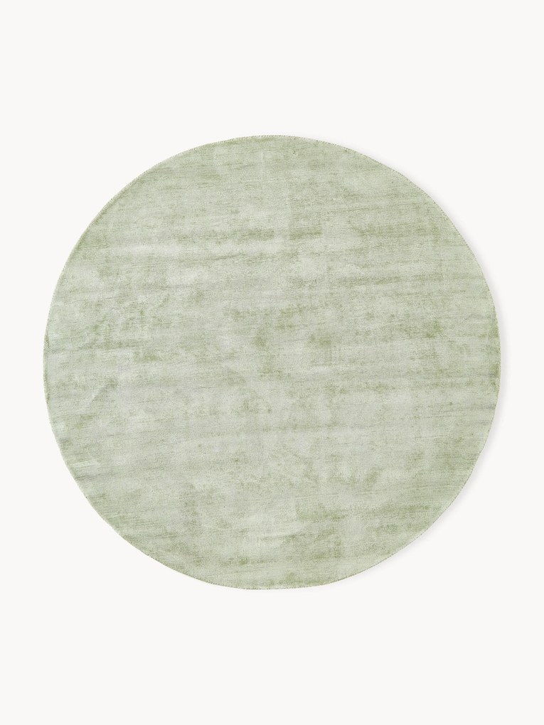 Rond handgeweven viscose vloerkleed Jane