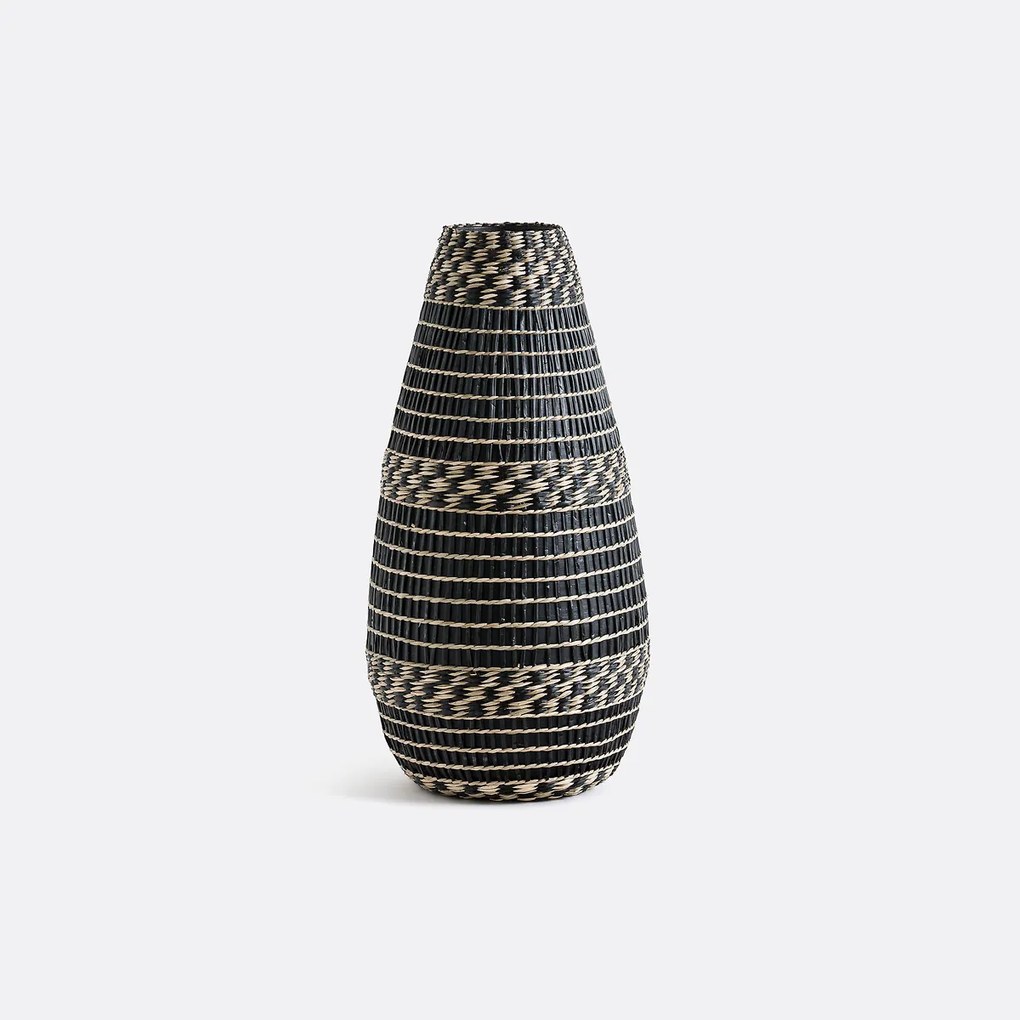 Decoratieve kruik in bamboe H53 cm, Plooming