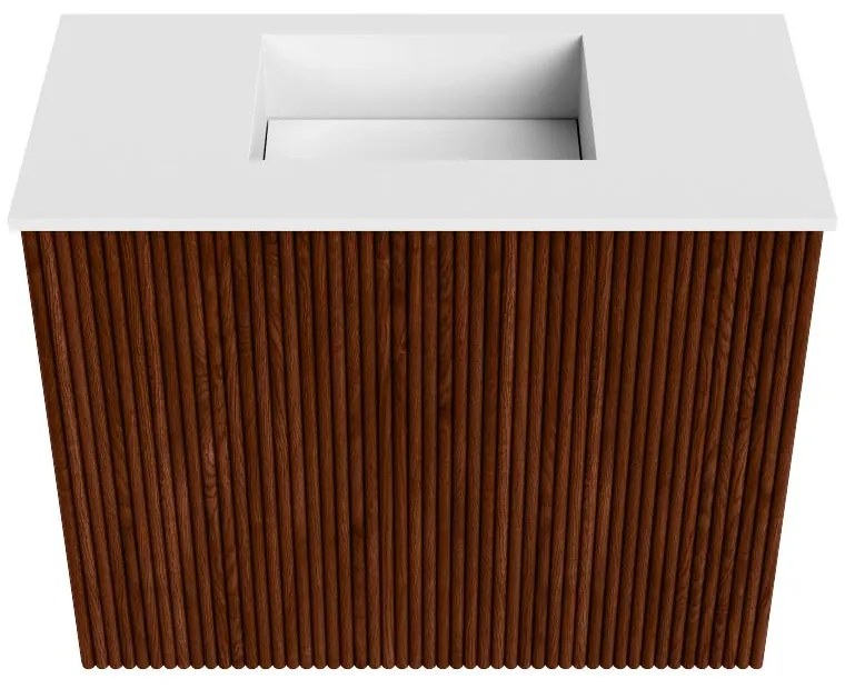 Mondiaz Joya 50cm toiletmeubel ruby met wastafel faye midden zonder kraangat talc