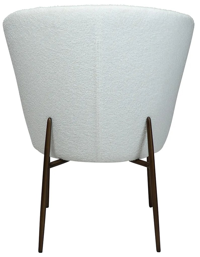 Dan-Form Orbit Eetkamerstoel Met Hoge Rugleuning Rond Boucle Wit